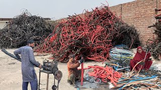 Aluminum wires Recycling Process And Tour of Wire Making in Factory  Recycling Plastic into Wires [upl. by Akkin334]