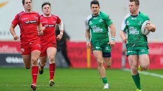 Connacht Magic Matt Healy scores SUPERB try v Scarlets [upl. by Meeharb]