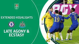 LATE AGONY amp ECSTASY  Chelsea v Newcastle United Carabao Cup Quarter Final extended highlights [upl. by Anicnarf]