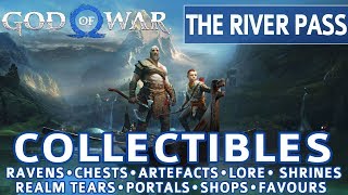 God of War  The River Pass All Collectible Locations Ravens Chests Artefacts Shrines  100 [upl. by Benedix415]