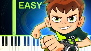 BEN 10 REBOOT EXTENDED THEME SONG  EASY Piano Tutorial [upl. by Alehcim]