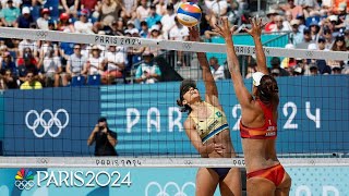 Brazils experience overpowers Japan in womens beach volleyball  Paris Olympics  NBC Sports [upl. by Doll]