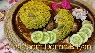 🍄Mushroom Donne Briyani Recipe in Tamil  Bangalore Military Hotel காளான் பிரியாணி செய்வது எப்படி 🍄 [upl. by Alyakcim]