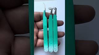 Eyelash extensions tweezer Color Coating  finishing ￼tweezers beautyproducts art [upl. by Nobell]