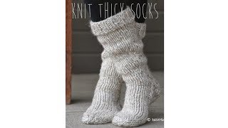 KNITTING TUTORIAL  FAST amp EASY THICK SOCKS [upl. by Leunamne415]