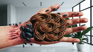 Deep Cleaning ASMR Treatment  Extracting Creepy Crawlies from The Hand  ASMR 2d Animation [upl. by Freddie362]