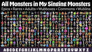 All Monsters in My Singing Monsters by Alphabetical order  All Sounds amp Animations 433 [upl. by Elberta]