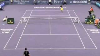 Amazing rally between Djokovic vs Simon at Masters Cup 2008 [upl. by Holle]