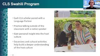 2024 CLS Swahili Information Session with Alumna Alejandra Sanchez [upl. by Woolcott]