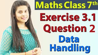 Q 2 Ex 31  Data Handling  Chapter 3  Maths Class 7th  NCERT [upl. by Jahdal894]