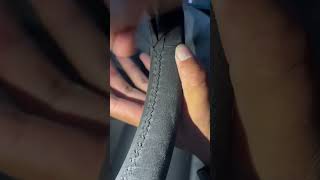 Custom hand sewn steering wheel cover wheelcover sewing automobilealcantara custom oem diy [upl. by Mail517]