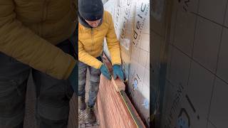 laying facade bricks on glue [upl. by Piper]