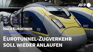 Nach Kurzstreik EurotunnelZugverkehr soll wieder anlaufen  AFP [upl. by Votaw]