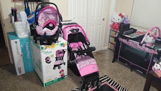 Disney Minnie Mouse stroller car seat open box amp assembling [upl. by Countess]