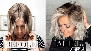 EASY DIY BABYLIGHTS HAIR TUTORIAL TO BLEND OUT ROOTS [upl. by Grosvenor]