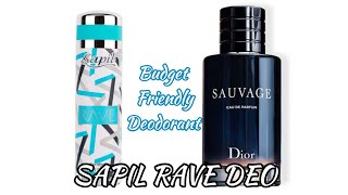 Sapil RAVE Deodorant Review in Malayalam Budget Friendly Sauvage Clone  Malayalam Perfume Review [upl. by Esme267]