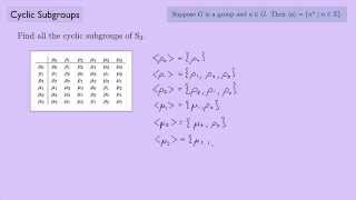 Abstract Algebra 1 Cyclic Subgroups [upl. by Ayna]