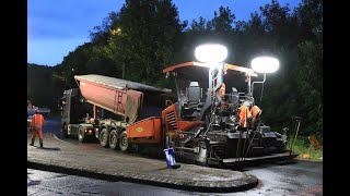 Chantier routier par Colas rabotage et enrobé de jour comme de nuit en équipe avec Bremat Rabotage [upl. by Ladnek42]