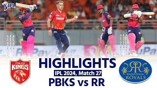 PBKS vs RR IPL 2024 Highlights Punjab Kings vs Rajasthan Royals Today Full Match Highlights [upl. by Amolap457]