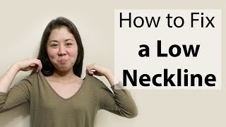 How to Fix a Low Neckline V Neck  Beginner Sewing Tutorial  DIY Tailoring [upl. by Tartan]