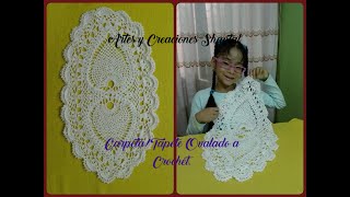 CarpetaTapete Ovalado Tejido a Crochet [upl. by Ykcor614]