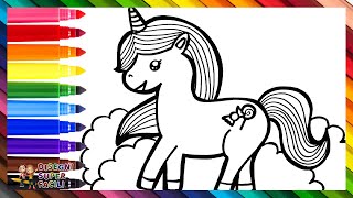 Disegnare E Colorare Un Unicorno Carino 🦄🌈 Disegni Per Bambini [upl. by Wilbert540]