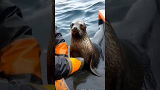 Seal Pup Rescued While Fishing in the Ocean shortsforyouOceanMysteries [upl. by Maure]