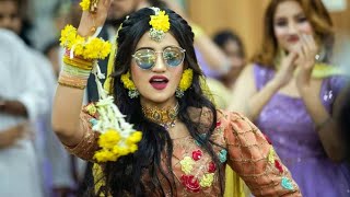 Brides Holud Entry  Odhani  Sajna  Current Laga Re  Team Bride  RAFI amp ETUS HALDI NIGHT 2022 [upl. by Tanhya]