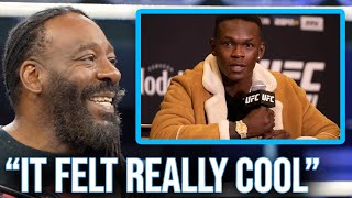 Israel Adesanya Stopped MidInterview Because He Recognized Booker T 😂 [upl. by Enaywd]