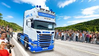 PEOPLE LINE THE MOTORWAY FOR OVER 100KM  LEAVING ASSEN  truckertim [upl. by Neal]