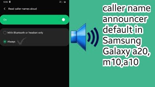 Caller name Announce Default always on Galaxy A20 [upl. by Mittel906]