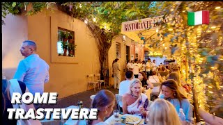 🇮🇹 Trastevere Rome ITALY  4K Walking Tour  Summer 2024 [upl. by Euginimod]