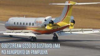 GULFSTREAM G550 PSGSG DO GUSTTAVO LIMA NO AEROPORTO DA PAMPULHA [upl. by Kurland530]