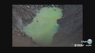 Halemaumau crater pond goes 30 feet deep [upl. by Ylluz142]