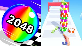 Ball Run 2048 vs Chip And Bottle  All Levels Gameplay androidiosep 778 [upl. by Akeihsat]