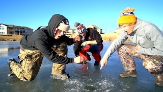 ICE FISHING 3 Lakes in 3 Hours CHALLENGE [upl. by Raffaj895]