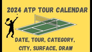 2024 ATP Tour Calendar  ATP 2024  Tennis  Association of Tennis Professionals  ATP Calendar [upl. by Karolyn]