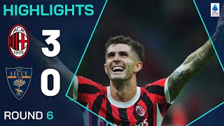 MILAN 30 LECCE  HIGHLIGHTS  Three goals in five minutes for Milan  Serie A 202425 [upl. by Eycats306]