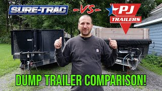 PJ vs SureTrac Dump Trailer Comparison  Scissor Lift vs Telescopic Lift [upl. by Nayllij]