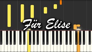 Für Elise  Beethoven  EASY Piano Tutorial Synthesia [upl. by Quitt]