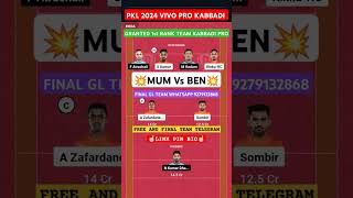 🟣MUM Vs BEN DREAM11 PREDICTIONdream11predictionfantasyteamSomeshThakre PredictionRaja1shorts [upl. by Costanza]