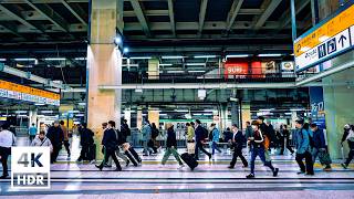 JR Ueno Station a rainy night in Tokyo  4K HDR with Binaural Japanese Sounds [upl. by Mat]