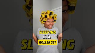 Here’s how I sleep in rollers on my natural hair rollerset naturalhaircare hairtexture curls [upl. by Gaeta]