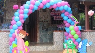 🤩 DECORACION CON GLOBOS  MONSTER INC  UNIVERSITY [upl. by Bradlee624]