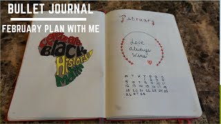 Bullet Journal  February Plan with Me Black History Month [upl. by Kinimod747]