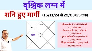 V268  वृश्चिक लग्न  शनि मार्गी 15112024 से 29032025  Vrishchik lagna  Shani MargiSaturn [upl. by Perrin]