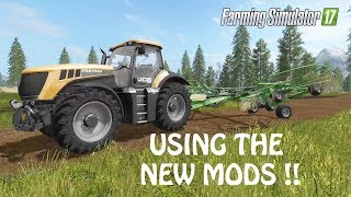 USING THE NEW MODS in Farming Simulator 2017  THE WINDROWER IS PRETTY COOL  PS4  Xbox One [upl. by Medea]