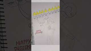 Ravan and ram ki Drawing drawing youtubeshorts art sketch shorts gamla [upl. by Aitetel]