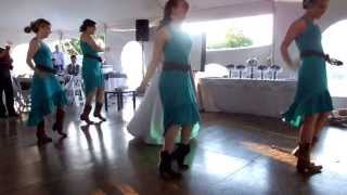 Bride and bridesmaids surprise groom and guests with a wedding dance [upl. by Ethyl]