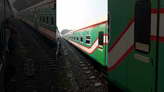 Mohanogor Provati Express Dhaka to Chitagong Approaching Bimanbandar station 💯🚂 railcoach [upl. by Oalsinatse]